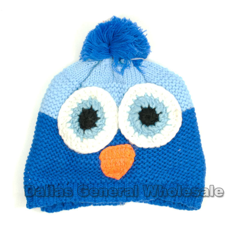 Childrens Owl Knitted Beanies Wholesale - Dallas General Wholesale