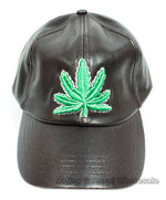 Men Casual Leather Marijuana Caps Wholesale - Dallas General Wholesale
