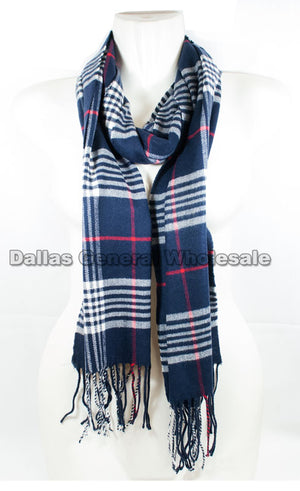 Plaid Printed Cashmere Feel Scarf Wholesale - Dallas General Wholesale