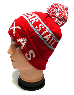 Wholesale Winter Knitted Beanie Cap with Texas Print - Dallas General Wholesale
