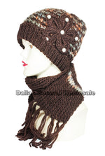 Girls Knitted Beanie Hat with Scarf 2 Pieces Set Wholesale - Dallas General Wholesale