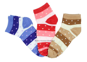 Girls Printed Casual Ankle Socks Wholesale - Dallas General Wholesale