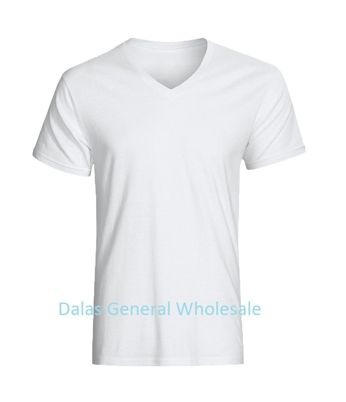 White Cotton V Neck Tshirts Wholesale