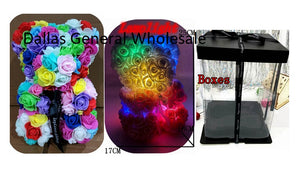 Rainbow Color Luxury Light Up Rose Bears Wholesale