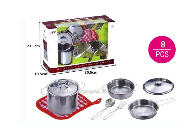 Toy Stainless Steel Pots Play Set Wholesale - Dallas General Wholesale