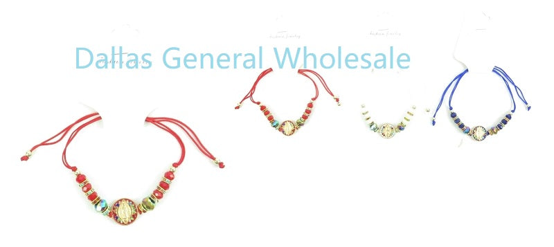 Lady Guadalupe Madallion Drawstring Bracelets Wholesale