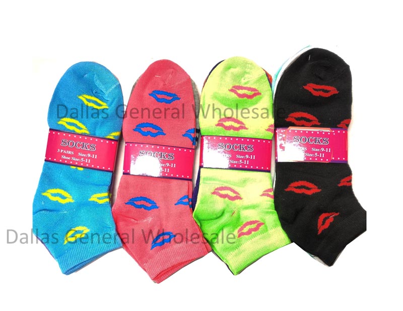 Ladies Casual Lips Ankle Socks Wholesale