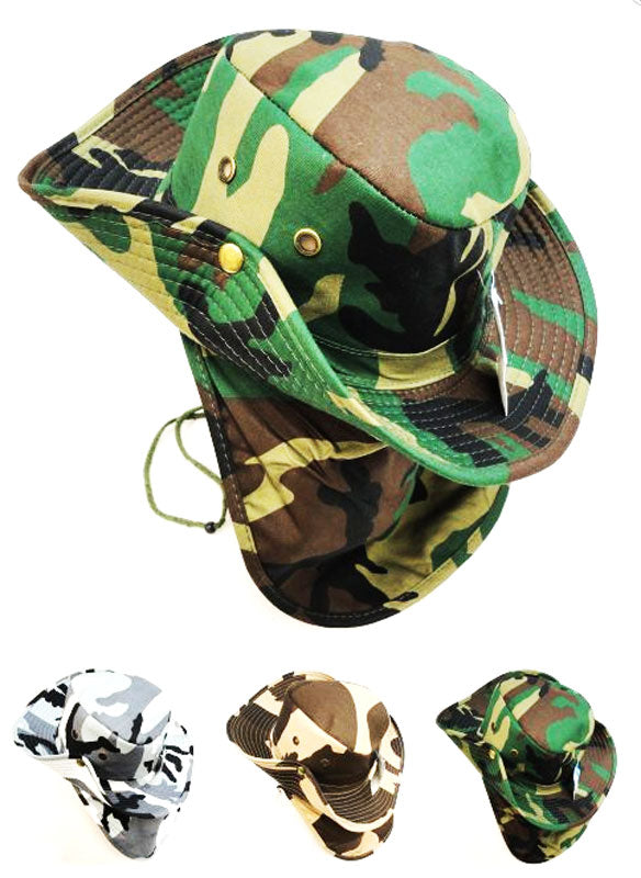 Camouflage Bucket Hats with Flap Wholesale - Dallas General Wholesale