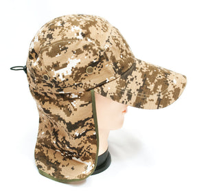 Digital Camouflage Caps with Flap Neck Cover - Dallas General Wholesale