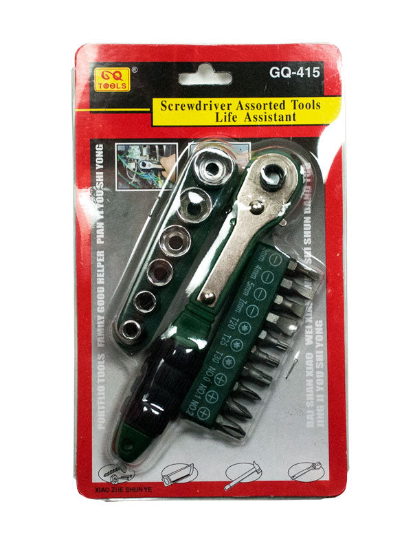 GQ 415 Assorted Screwdriver and Wrench Set - Dallas General Wholesale