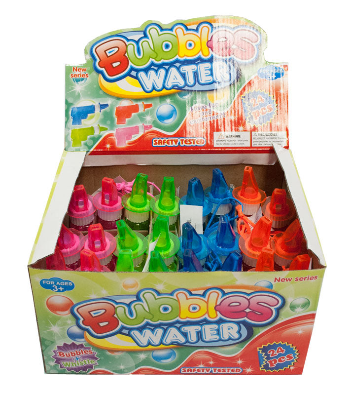 24 PC Gun shaped Bubble Blowers with Whistle - Dallas General Wholesale