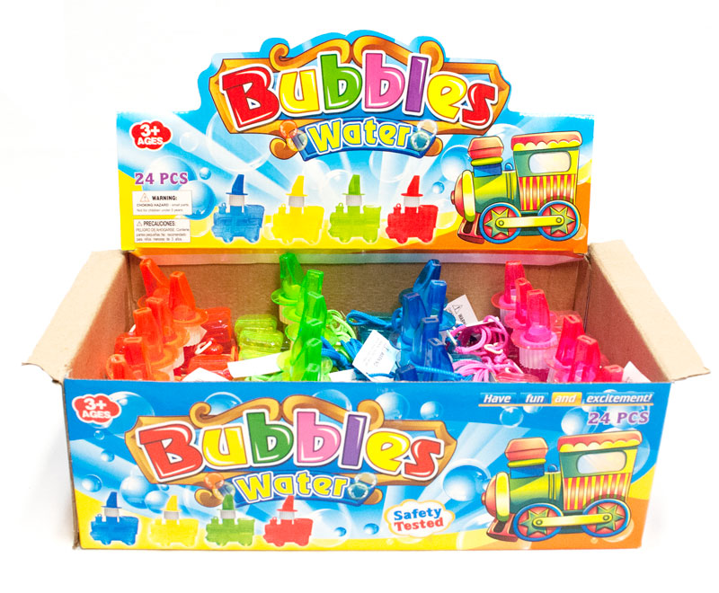 24 PC Train Shaped Bubble Blower with Whistle - Dallas General Wholesale