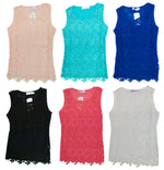 Ladies Fashion Apparel Lace Layer Sleeveless Blouses Wholesale - Dallas General Wholesale