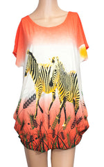 Ladies Casual Printed Blouses - Zebras - Dallas General Wholesale