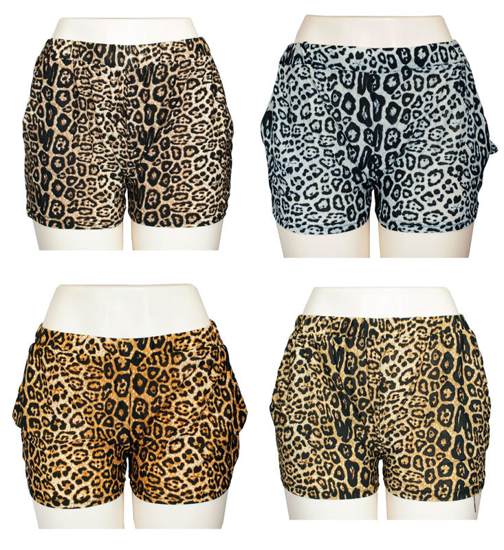 Casual Pull On Animal Print Shorts - Dallas General Wholesale
