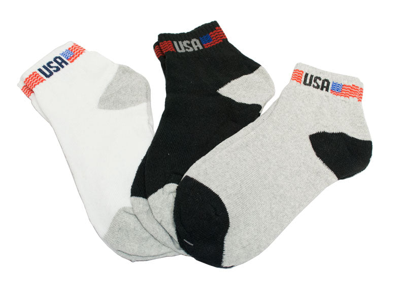 Men Ankle Sports Socks-USA Flag - Dallas General Wholesale