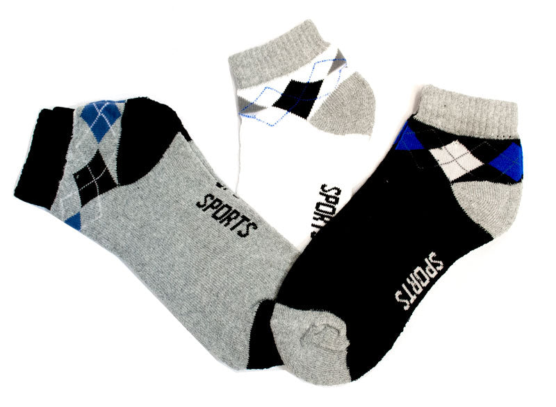 Men's Cotton Sports Socks-Checkered - Dallas General Wholesale