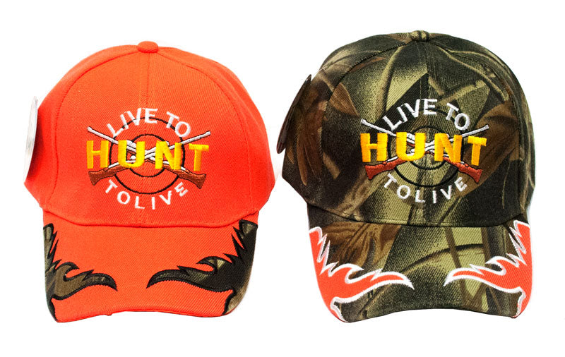 "LIVE TO HUNT" Baseball Caps - Dallas General Wholesale