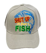 "SHUT UP AND FISH" Casual Baseball Caps - Dallas General Wholesale