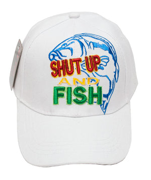 "SHUT UP AND FISH" Casual Baseball Caps - Dallas General Wholesale