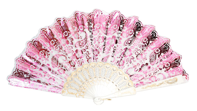 Painted Traditional Folding Hand Fan - Dallas General Wholesale
