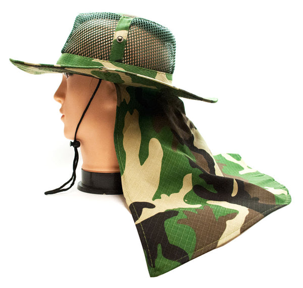 Camouflage Mesh Boonie Hats with Flap Neck Cover - Dallas