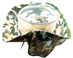 Camouflage Mesh Bucket Hats with Vented Neck Cover - Dallas General Wholesale