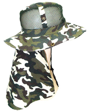 Camouflage Mesh Boonie Hats with Flap Neck Cover - Dallas General Wholesale