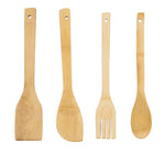 4 PC Set 12" Wooden Cooking Tools - Dallas General Wholesale