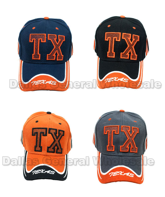 "TX" Design Casual Baseball Caps Wholesale - Dallas General Wholesale