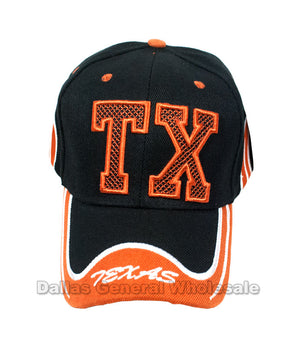 "TX" Design Casual Baseball Caps Wholesale - Dallas General Wholesale