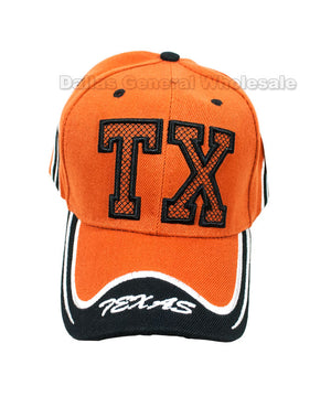 "TX" Design Casual Baseball Caps Wholesale - Dallas General Wholesale