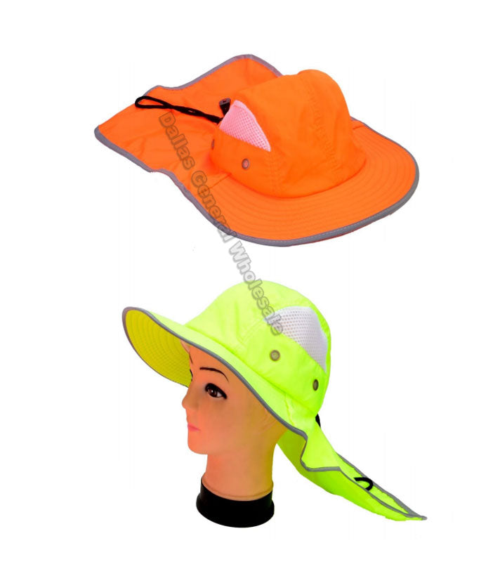 Neon Color Bucket Hats with Neck Cloak Wholesale - Dallas General Wholesale