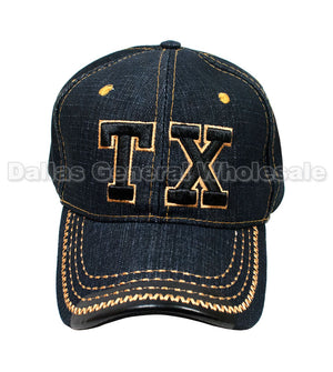 "TX" Adults Casual Denim Caps Wholesale - Dallas General Wholesale
