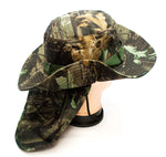 Forest Camouflage Bucket Hat with Flap Neck Cover - Dallas General Wholesale