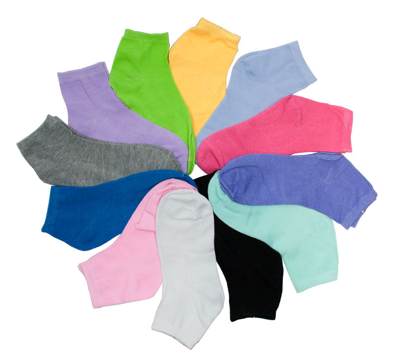 Girls Solid Color Casual Ankle Socks - Dallas General Wholesale