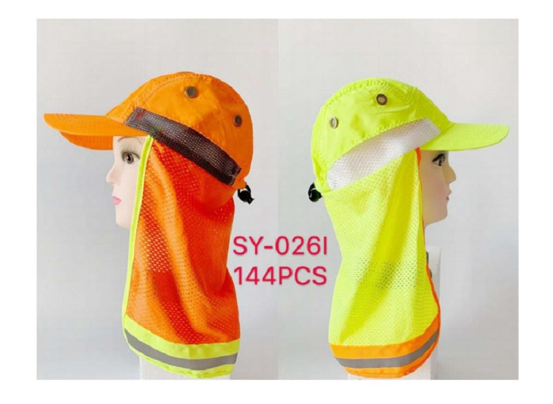 Neon Safety Caps w/ Neck Cloak Wholesale - Dallas General Wholesale