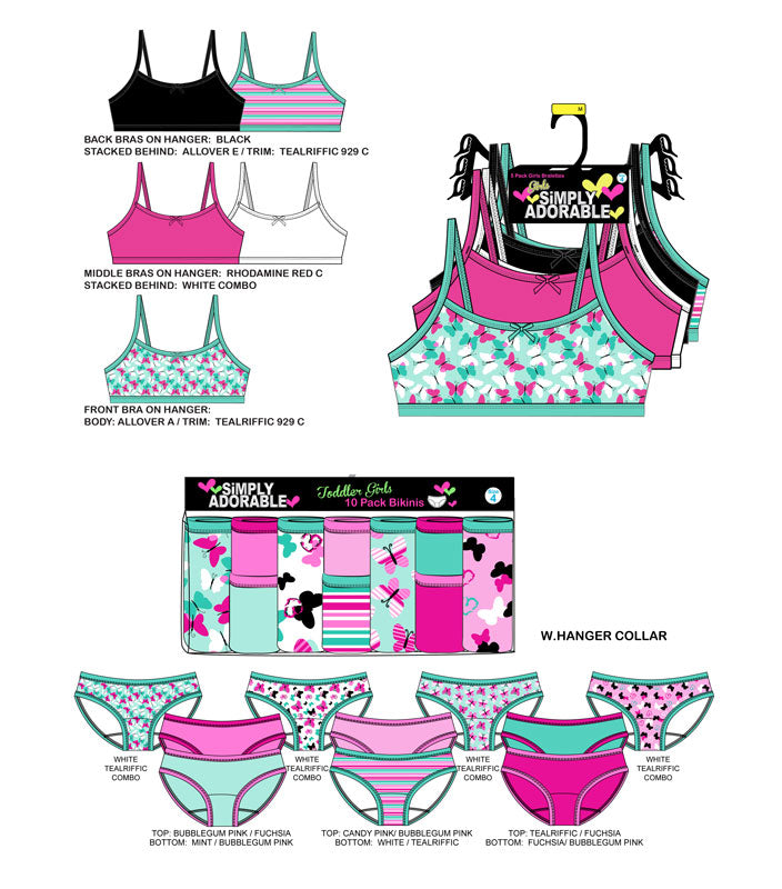 15 PC Toddlers Bralettes & Underwear Set Wholesale - Dallas General Wholesale