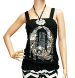 Q for Queen Initial Sleeveless Fashion Blouse - Dallas General Wholesale