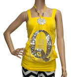 Q for Queen Initial Sleeveless Fashion Blouse - Dallas General Wholesale