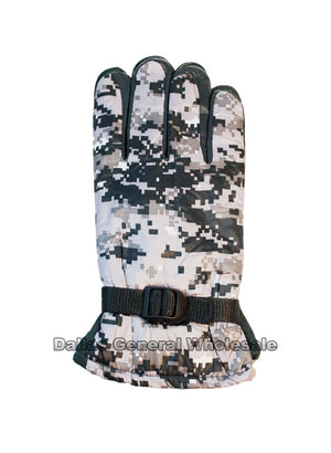 Men Digital Camouflage Heavy Insulated Gloves Wholesale - Dallas General Wholesale
