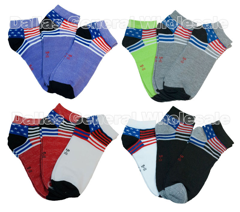 Boys American Flag Ankle Socks - Dallas General Wholesale