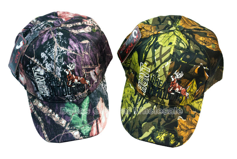 "Hunt the Great Outdoors" Deer Camouflage Casual Caps - Dallas General Wholesale