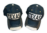 "TEXAS" Denim Baseball Caps Wholesale - Dallas General Wholesale