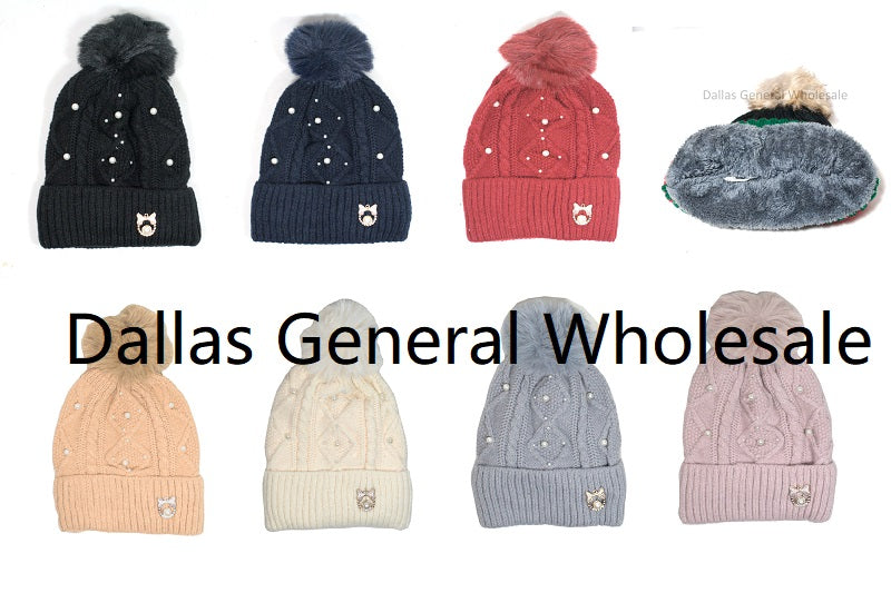 Fashion Thermal Pearl Beanie Hats Wholesale