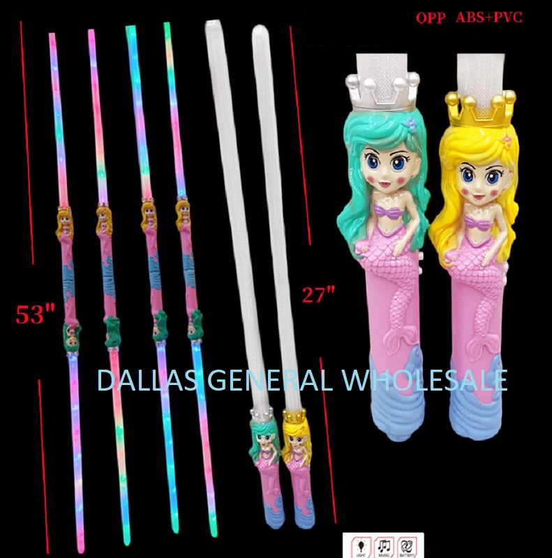 53" Glowing Double Musical Mermaid Swords Wholesale